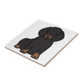 Dachshund Dog Cartoon Tegeltje (Zijkant)