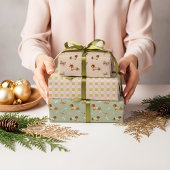 Dachshund Dog Christmas Checkerboard Sweater Bow Inpakpapier Vel