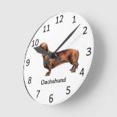Dachshund Dog Clock Ronde Klok (Hoek)
