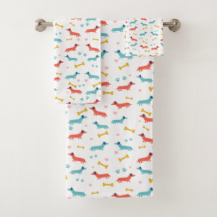 Dachshund Dog Colorful Doxies en Botten Bad Handdoek