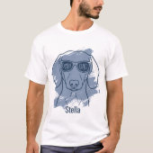 Dachshund Dog Dad Shirt - Custom Name Ice Blue Tee (Voorkant)