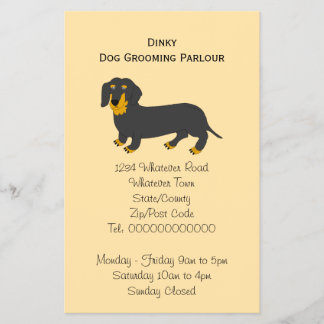 Dachshund Dog Design Dog Grooming Flyer