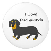 Dachshund Dog Design Keramische Knop (Voorkant)
