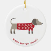 Dachshund Dog Fun Keramisch Ornament (Achterkant)