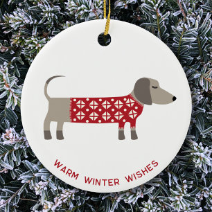 Dachshund Dog Fun Keramisch Ornament
