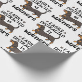 Dachshund Dog, gemakkelijk verstoord door Wenen Cadeaupapier (Hoek)
