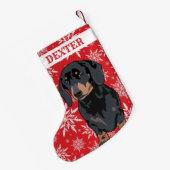 Dachshund Dog Gift Kleine Kerstsok (Achterkant (Hangend))