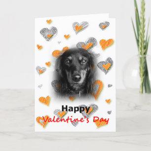 Dachshund Dog Happy Valentine's Day Hearts Kaart