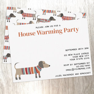 Dachshund Dog House Warming Party Aankondiging