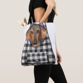 Dachshund Dog in een tas (Dichtbij)