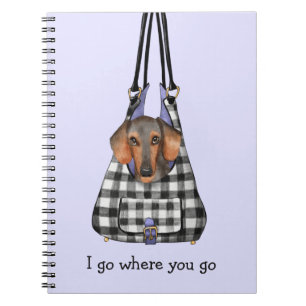 Dachshund Dog in een tas Notitieboek