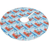 Dachshund Dog in kerstcadeauwagen Kerstboom Rok (Gekanteld)