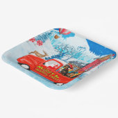 Dachshund Dog in kerstcadeauwagen Papieren Bordje (Gebogen)