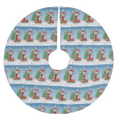 Dachshund Dog in sneeuw met kerstcadeaus Kerstboom Rok (Voorkant)