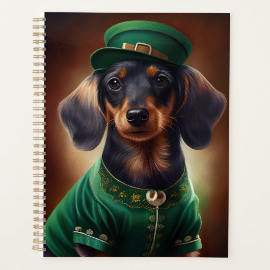 Dachshund Dog in St. Patrick's Day Dress Planner (Voorkant)
