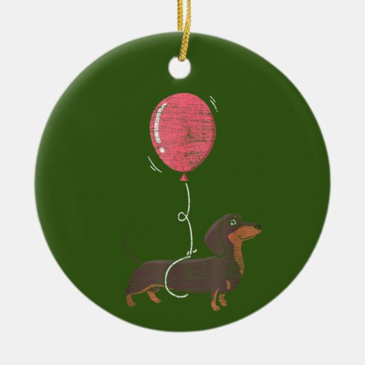 Dachshund Dog Keramisch Ornament (Voorkant)