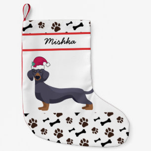 Dachshund Dog-kerst met de aangepaste benaming Dog Kleine Kerstsok
