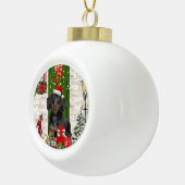 Dachshund Dog Kerstmis Keramische Bal Ornament (Rechts)