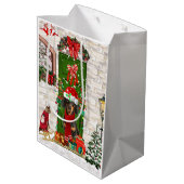 Dachshund Dog Kerstmis Medium Cadeauzakje (Achterkant Gekanteld)