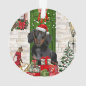 Dachshund Dog Kerstmis Ornament (achterkant)