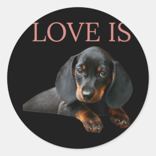 Dachshund Dog Mam Pap Mannen Kinderen Gift Doxie Ronde Sticker
