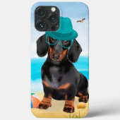 Dachshund Dog op strand Case-Mate iPhone Case (Achterkant)