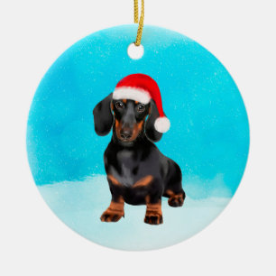 Dachshund Dog Op Strand Kerst Pet Keramisch Ornament