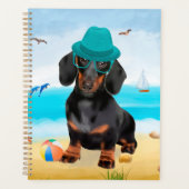 Dachshund Dog op strand Planner (Voorkant)