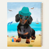 Dachshund Dog op strand Planner (Achterkant)
