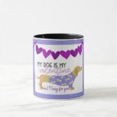 Dachshund Dog Paars Heart Funny Custom Text Cute Mok (Midden)