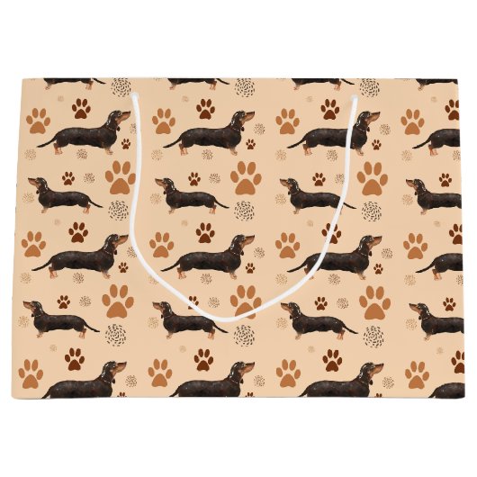 Dachshund Dog Paws Gift Bag Groot Cadeauzakje (Voorkant)
