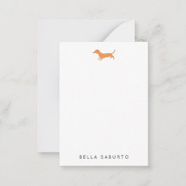 Dachshund Dog Personal Flat Note Card Notitiekaartje