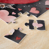 Dachshund Dog Pet Portrait Watercolor Valentine Legpuzzel (Zijkant)