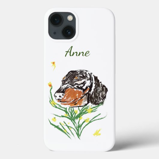 Dachshund Dog, Pets Pattern, Spring Art Case-Mate iPhone Case (Achterkant)