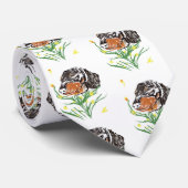 Dachshund Dog, Pets Pattern, Spring Art Stropdas (Opgerold)