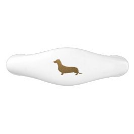 Dachshund Dog-pictogram (naar links) | Faux Gold G Keramische Knop
