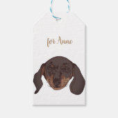 Dachshund dog Portrait Custom Cadeaulabel (Voorkant)