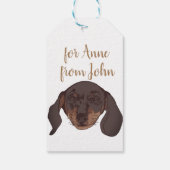 Dachshund dog Portrait Custom Cadeaulabel (Achterkant)