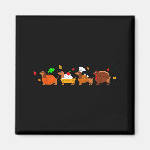 Dachshund Dog Pumpkin E Turkey Thanksgiving Magneet (Voorkant)