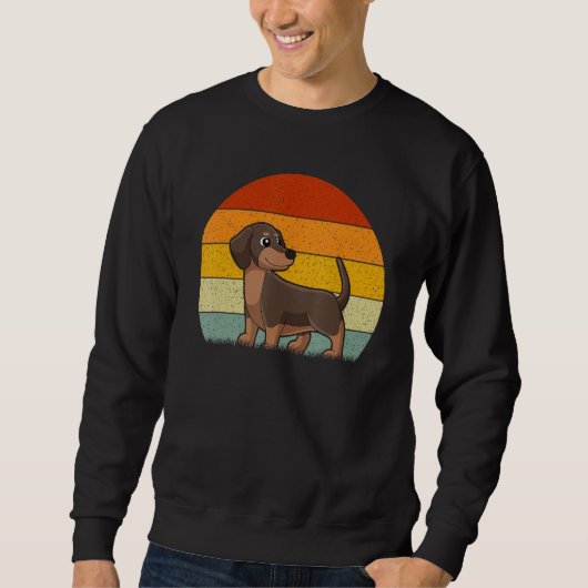 Dachshund Dog  Retro Style Vintage Trui (Voorkant)