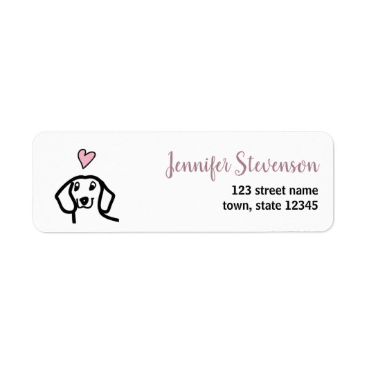 Dachshund Dog Return Address Label (Voorkant)