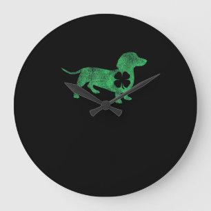 Dachshund Dog Shamrock St. Patrick's Day Saint Pad Grote Klok