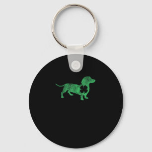 Dachshund Dog Shamrock St. Patrick's Day Saint Pad Sleutelhanger