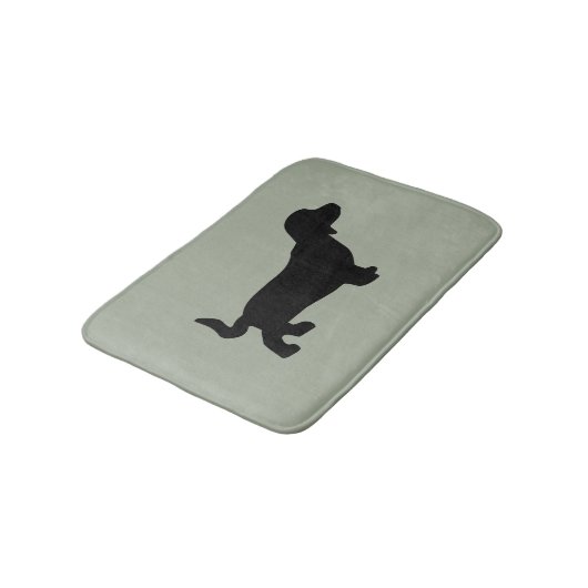 Dachshund Dog Silhouette Bath Mat (Gekanteld)