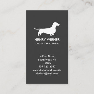 Dachshund Dog Silhouette Pet Wiener Dog Verticaa Visitekaartje
