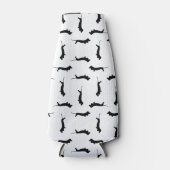 Dachshund Dog Silhouettes CUSTOM ACHTERGROUND COLO Flesjeskoeler (Voorkant)