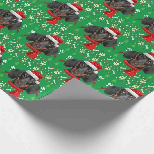 Dachshund Dog Ugly kerst Cadeaupapier (Hoek)