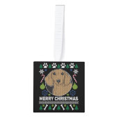 Dachshund Dog Ugly kerstSweater Style Ornament (Voorkant)
