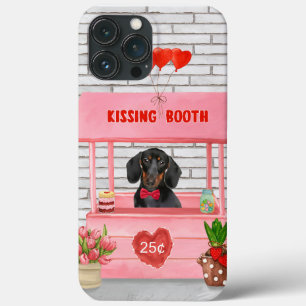 Dachshund Dog Valentijnsdag Kissing Booth iPhone 13 Pro Max Hoesje