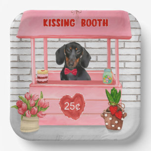 Dachshund Dog Valentijnsdag Kissing Booth Papieren Bordje